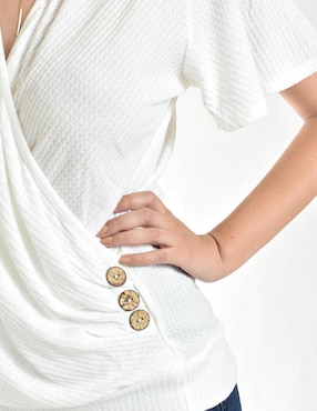 Blusa Roman Fashion manga corta para mujer