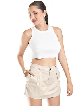 Falda short Roman Fashion cintura alta