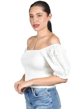Blusa Roman Fashion manga corta para mujer