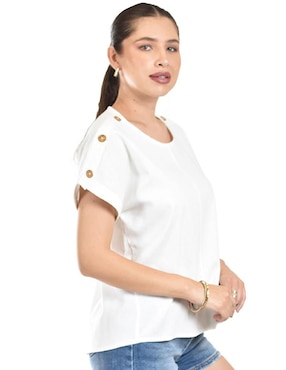 Blusa Roman Fashion manga corta para mujer