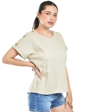 Blusa Roman Fashion manga corta para mujer