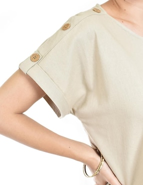 Blusa Roman Fashion manga corta para mujer