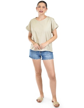 Blusa Roman Fashion manga corta para mujer