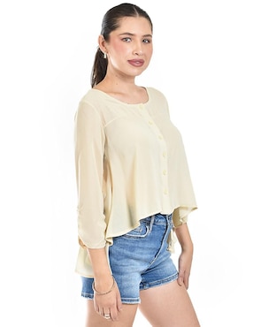 Blusa Roman Fashion manga 3/4 para mujer