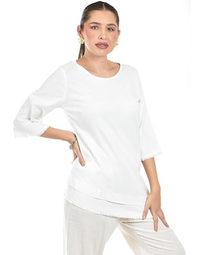Blusa Roman Fashion manga 3/4 para mujer
