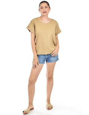 Blusa Roman Fashion manga corta para mujer