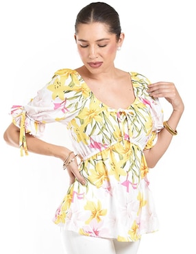 Blusa Roman Fashion manga corta para mujer