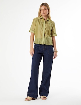 Jeans amplio Studio F corte cintura para mujer
