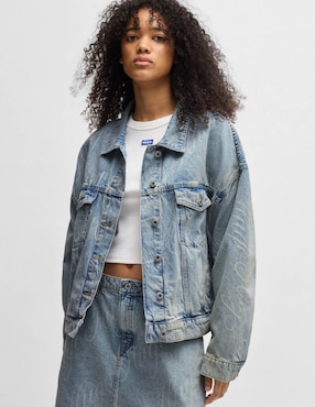 Chamarra denim Hugo Blue de mezclilla para mujer