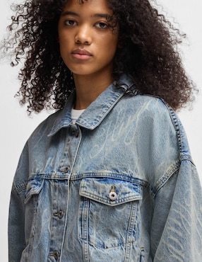Chamarra denim Hugo Blue de mezclilla para mujer