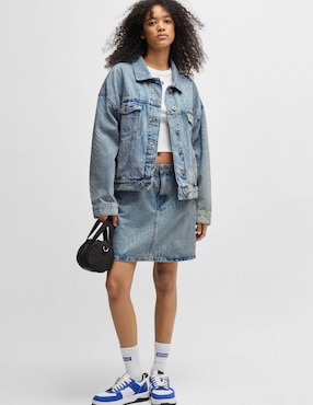 Chamarra denim Hugo Blue de mezclilla para mujer