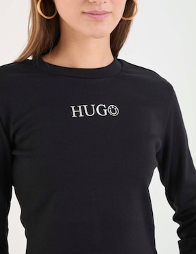 Top Hugo Blue cuello redondo escote regular