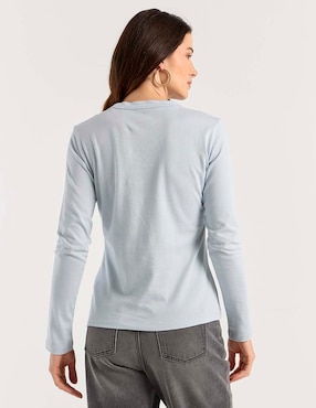 Blusa Hugo Blue manga larga para mujer