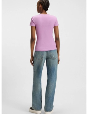 Playera manga corta Hugo Blue cuello redondo para mujer