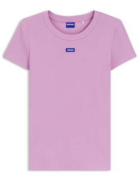Playera manga corta Hugo Blue cuello redondo para mujer