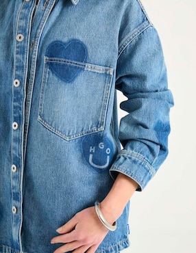 Sobrecamisa Hugo Blue de algodón manga larga para mujer