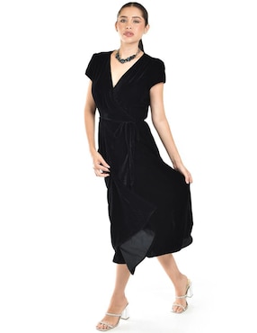 Vestido midi de fiesta Roman Fashion escote V