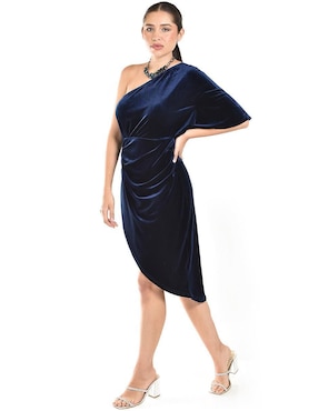 Vestido a la rodilla de fiesta Roman Fashion escote medio