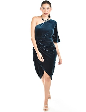 Vestido a la rodilla de fiesta Roman Fashion escote medio