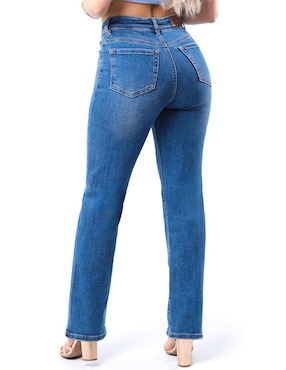 Jeans straight Roman Fashion corte media cintura para mujer