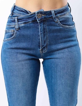 Jeans straight Roman Fashion corte media cintura para mujer