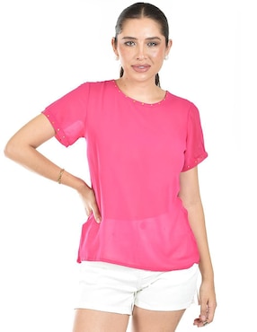 Blusa Roman Fashion manga corta para mujer