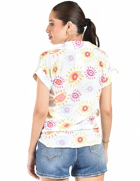Blusa Roman Fashion manga corta para mujer