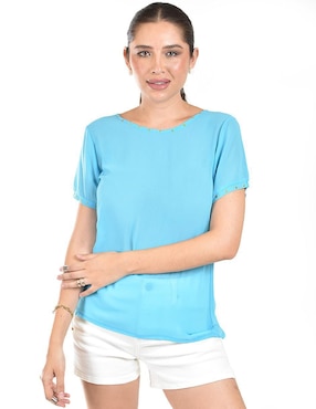 Blusa Roman Fashion manga corta para mujer