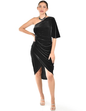 Vestido a la rodilla de fiesta Roman Fashion escote medio