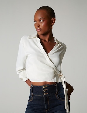 Mezclilla Blusas Camisa Studio F Blusa Studio F Manga Larga Para