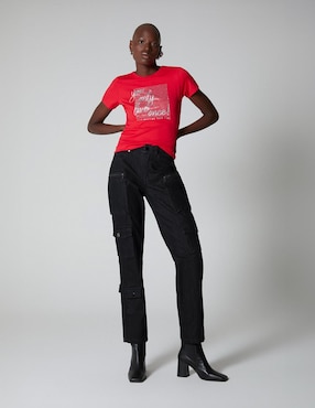 Jeans cargo straight Studio F para mujer