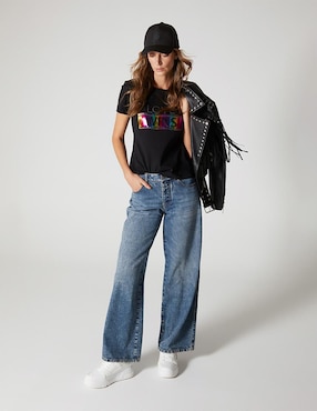 Playera manga corta Studio F Pride cuello redondo para mujer