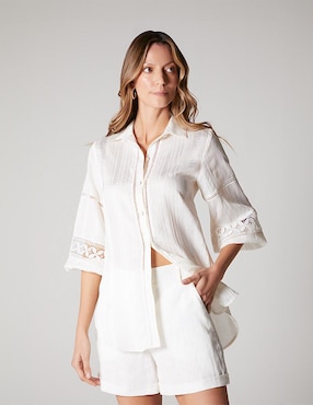 Blusa Studio F manga 3/4 para mujer