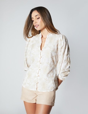 Blusa Studio F manga 3/4 para mujer