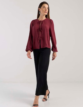 Blusa túnica Pieces manga larga para mujer