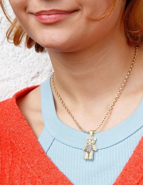 Dije de oso Yoiko nuubiloso 18 K zirconia