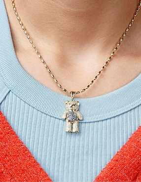 Dije de oso Yoiko nuubiloso 18 K zirconia