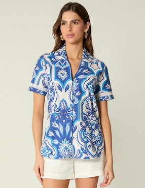 Blusa Studio F manga corta para mujer