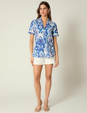 Blusa Studio F manga corta para mujer