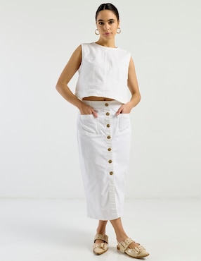 Falda crop Petite Studio a la cintura