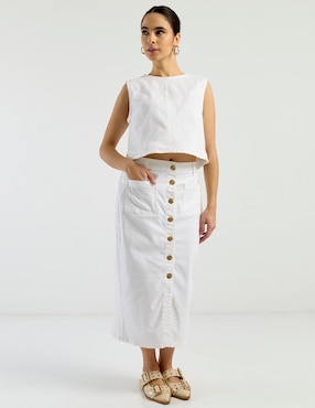 Falda crop Petite Studio a la cintura