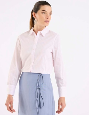Camisa Petite Studio manga larga para mujer