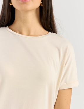 Playera manga corta Petite Studio cuello redondo para mujer