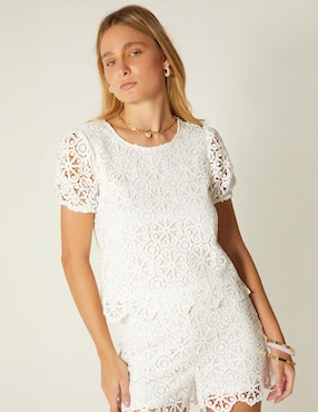 Blusa Studio F manga corta para mujer
