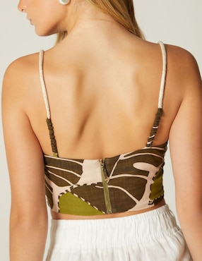 Top Studio F escote corazón tirante delgado