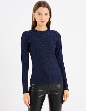 Blusa Hugo Blue manga larga para mujer