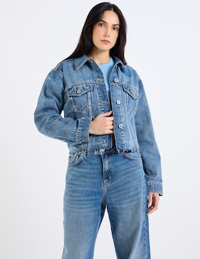 Chamarra denim Hugo Blue de mezclilla para mujer