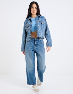 Chamarra denim Hugo Blue de mezclilla para mujer