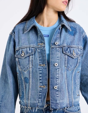 Chamarra denim Hugo Blue de mezclilla para mujer