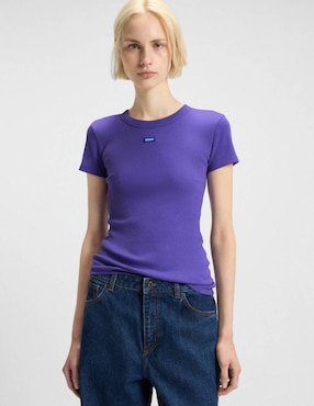 Playera manga corta Hugo Blue W25 cuello redondo para mujer